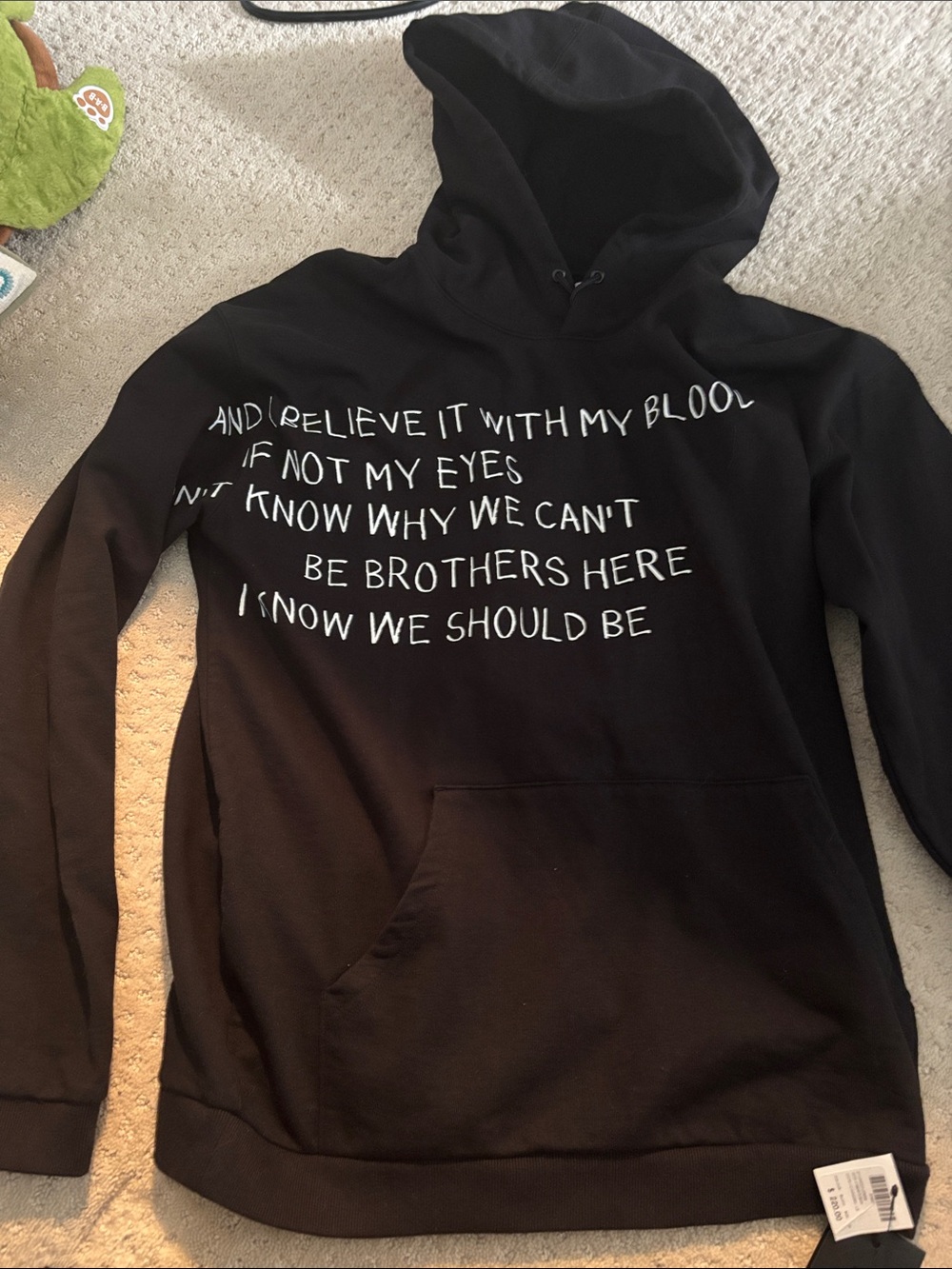 Neighborhood Black Hoodie with White Script Text